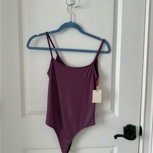 Open Edit Purple Sleeveless Bodysuit